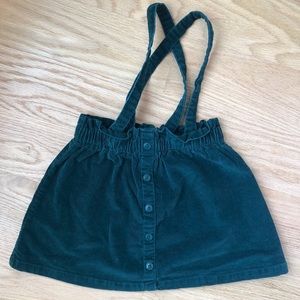French Green corduroy skirt with straps